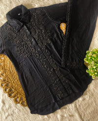 Tone To Tone Rayon Co - ord Shirt With Pant - Chikankari official