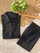 Tone To Tone Rayon Co - ord Shirt With Pant - Chikankari official
