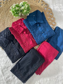 Tone To Tone Rayon Co - ord Shirt With Pant - Chikankari official