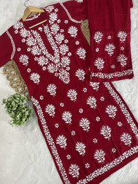 Trending ayaat Modal Plazzo combo - Chikankari official
