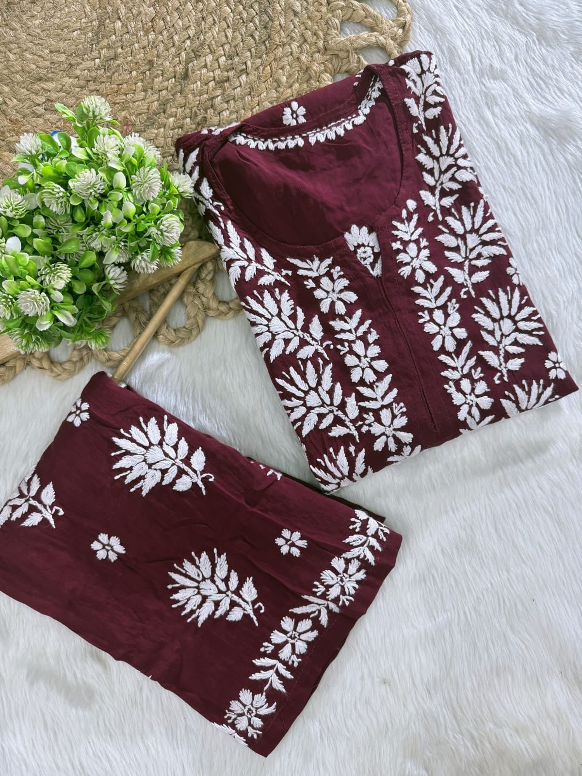 Trending ayaat Modal Plazzo combo - Chikankari official