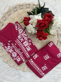 Trending Chikan pant Set - Chikankari official