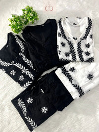 Trending chikankari Gown Plazzo combo - Chikankari official