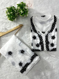 Trending chikankari Gown Plazzo combo - Chikankari official