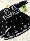 Trending chikankari Gown Plazzo combo - Chikankari official