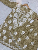 Trending chikankari Mul Gharara set - Chikankari official