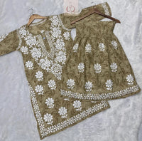 Trending chikankari Mul Gharara set - Chikankari official