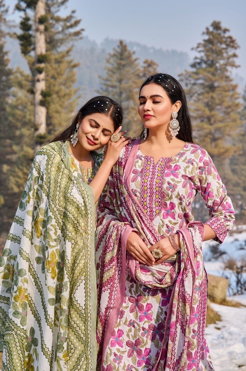 Trendy Heavy cotton printed kurti plazoo duppta set