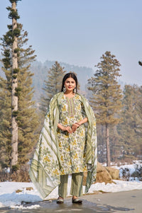 Trendy Heavy cotton printed kurti plazoo duppta set - Chikankari official