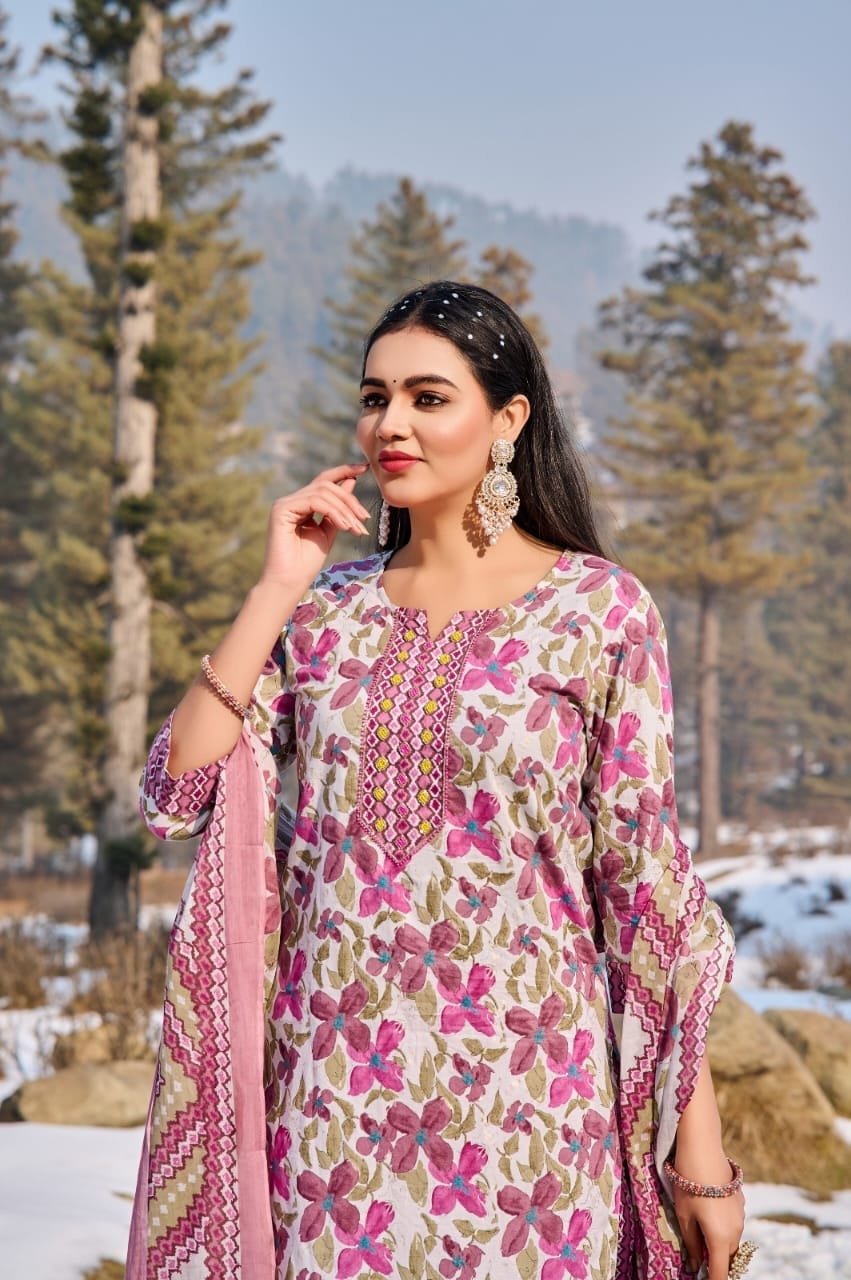 Trendy Heavy cotton printed kurti plazoo duppta set - Chikankari official