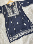 Trendy Soft And Comfortable Modal Short Top - Chikankari official
