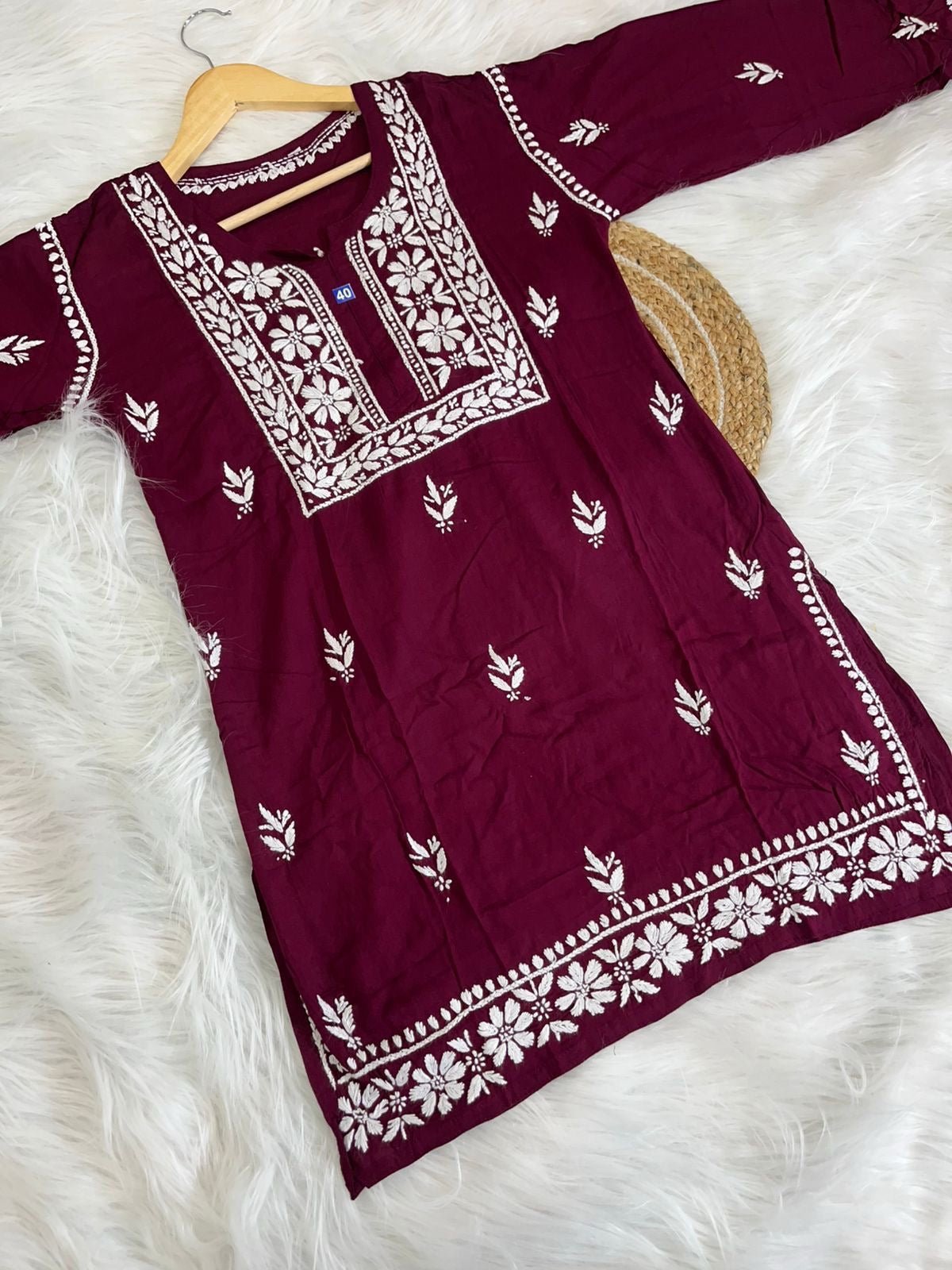 Trendy Soft And Comfortable Modal Short Top - Chikankari official
