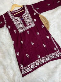 Trendy Soft And Comfortable Modal Short Top - Chikankari official