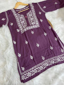 Trendy Soft And Comfortable Modal Short Top - Chikankari official