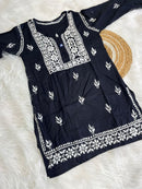 Trendy Soft And Comfortable Modal Short Top - Chikankari official