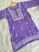 Trendy Soft And Comfortable Modal Short Top - Chikankari official