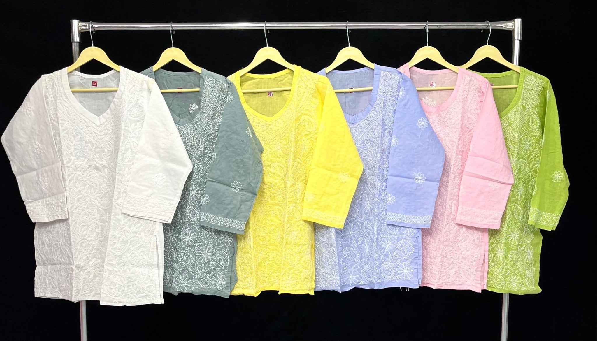 TriVoil College & Office Wear Short Top - Chikankari official