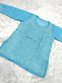 TriVoil College & Office Wear Short Top - Chikankari official