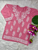 Ultra Soft fiber Rayon Short top - Chikankari official
