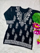 Ultra Soft fiber Rayon Short top - Chikankari official