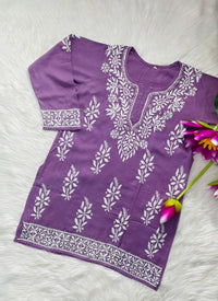 Ultra Soft fiber Rayon Short top - Chikankari official