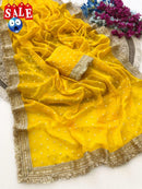 Ultra Soft Moss Fendy Chiffon Saree With Silver Jhari Weaving Buti - Chikankari official