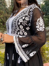 V Lace Chikankari Gharara set - Chikankari official