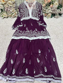 V Lace Chikankari Gharara set - Chikankari official