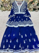 V Lace Chikankari Gharara set - Chikankari official