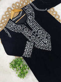 Velvet slevee length Beautiful work Set - Chikankari official