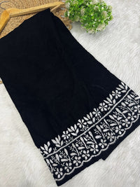Velvet slevee length Beautiful work Set - Chikankari official