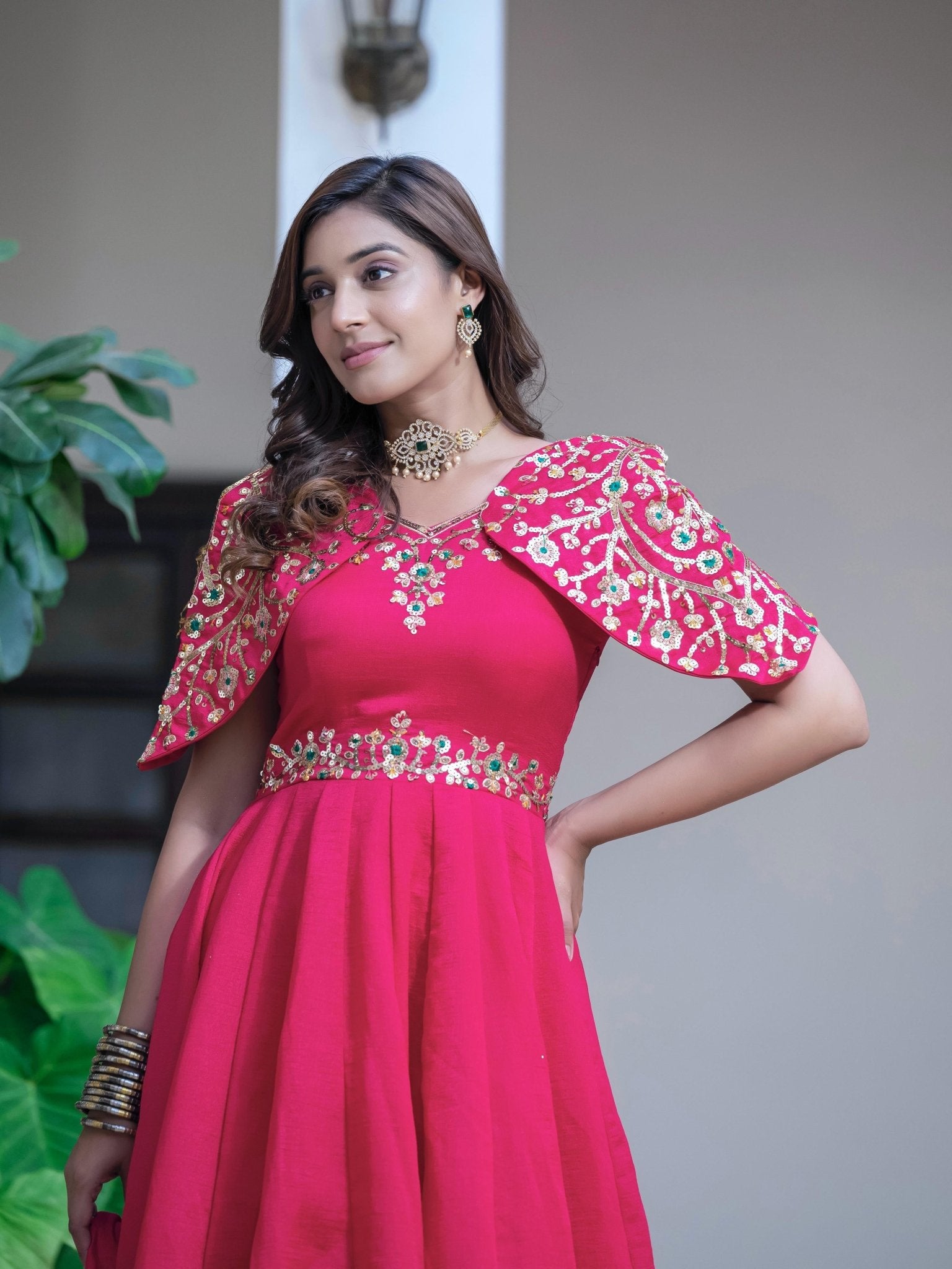 Vichitra Simar Anarkali Gown Set - Chikankari official