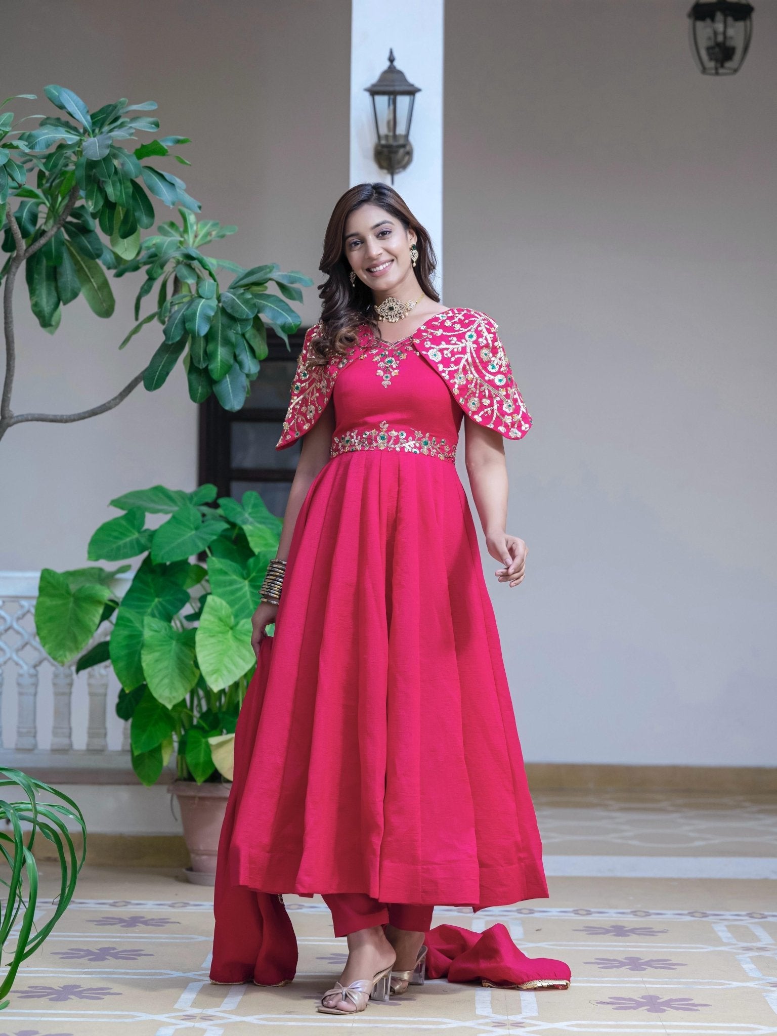 Vichitra Simar Anarkali Gown Set - Chikankari official