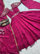 Vichitra Simar Anarkali Gown Set - Chikankari official