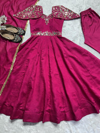 Vichitra Simar Anarkali Gown Set - Chikankari official