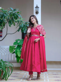 Vichitra Simar Anarkali Gown Set - Chikankari official