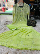 Viral ( Short Mirror Gharara 4pc Set ) Rishita Special - Chikankari official