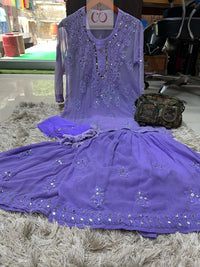 Viral ( Short Mirror Gharara 4pc Set ) Rishita Special - Chikankari official