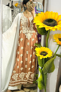 Viscose 3d Work Detailed Worked Kurta Only - Chikankari official