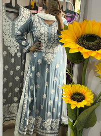 Viscose 3d Work Detailed Worked Kurta Only - Chikankari official