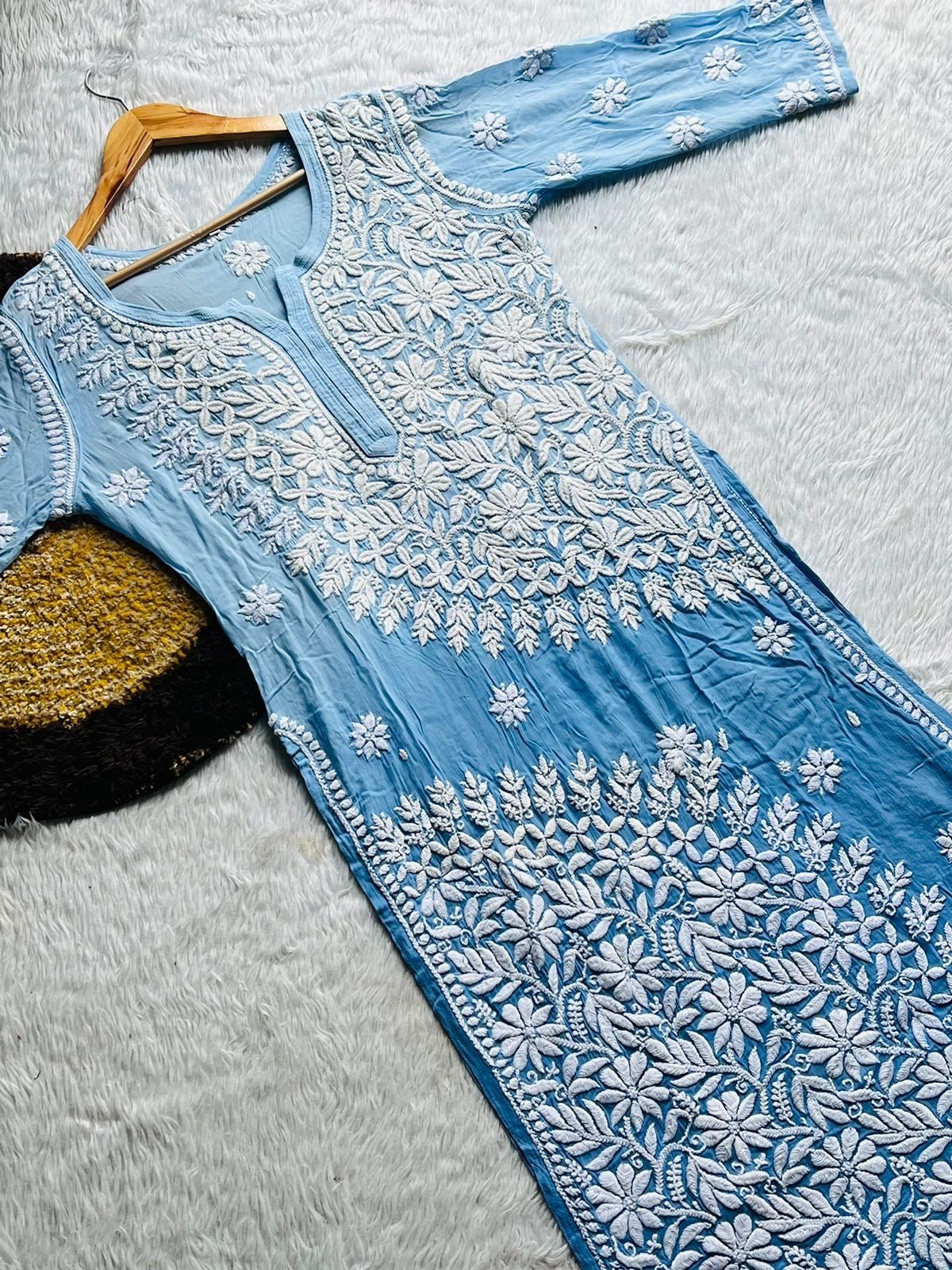 Viscose Circle daman luxe Kurta - Chikankari official