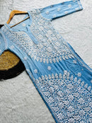 Viscose Circle daman luxe Kurta - Chikankari official