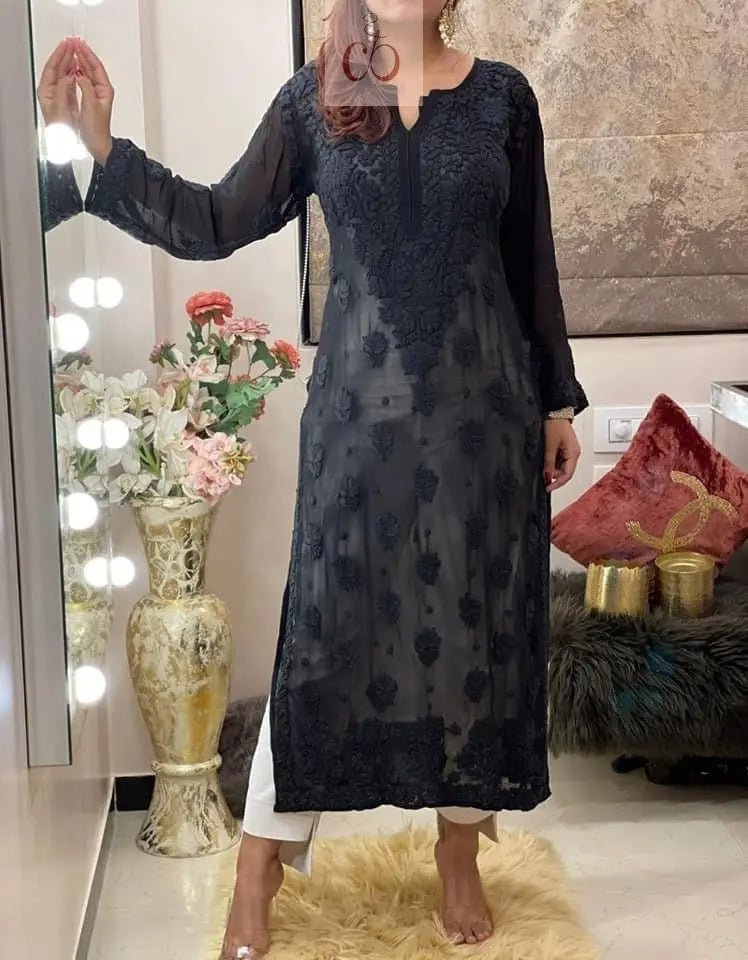 Viscose Finest Quality Worked kurtas.. - Chikankari official