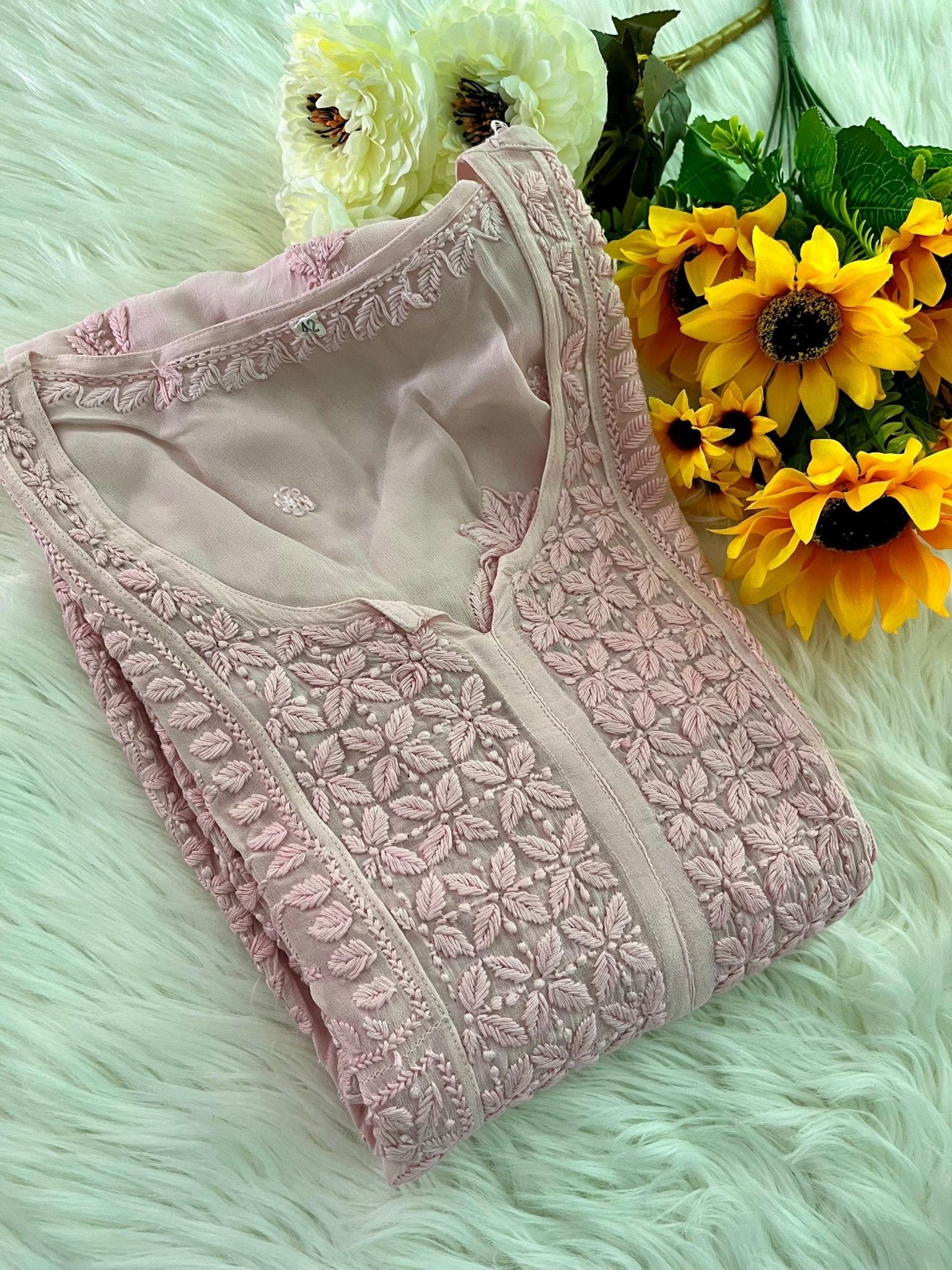 Viscose Grace With Dori 3d Work Kurta - Chikankari official