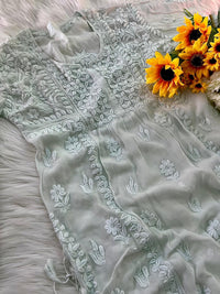 Viscose Grace With Dori 3d Work Kurta - Chikankari official