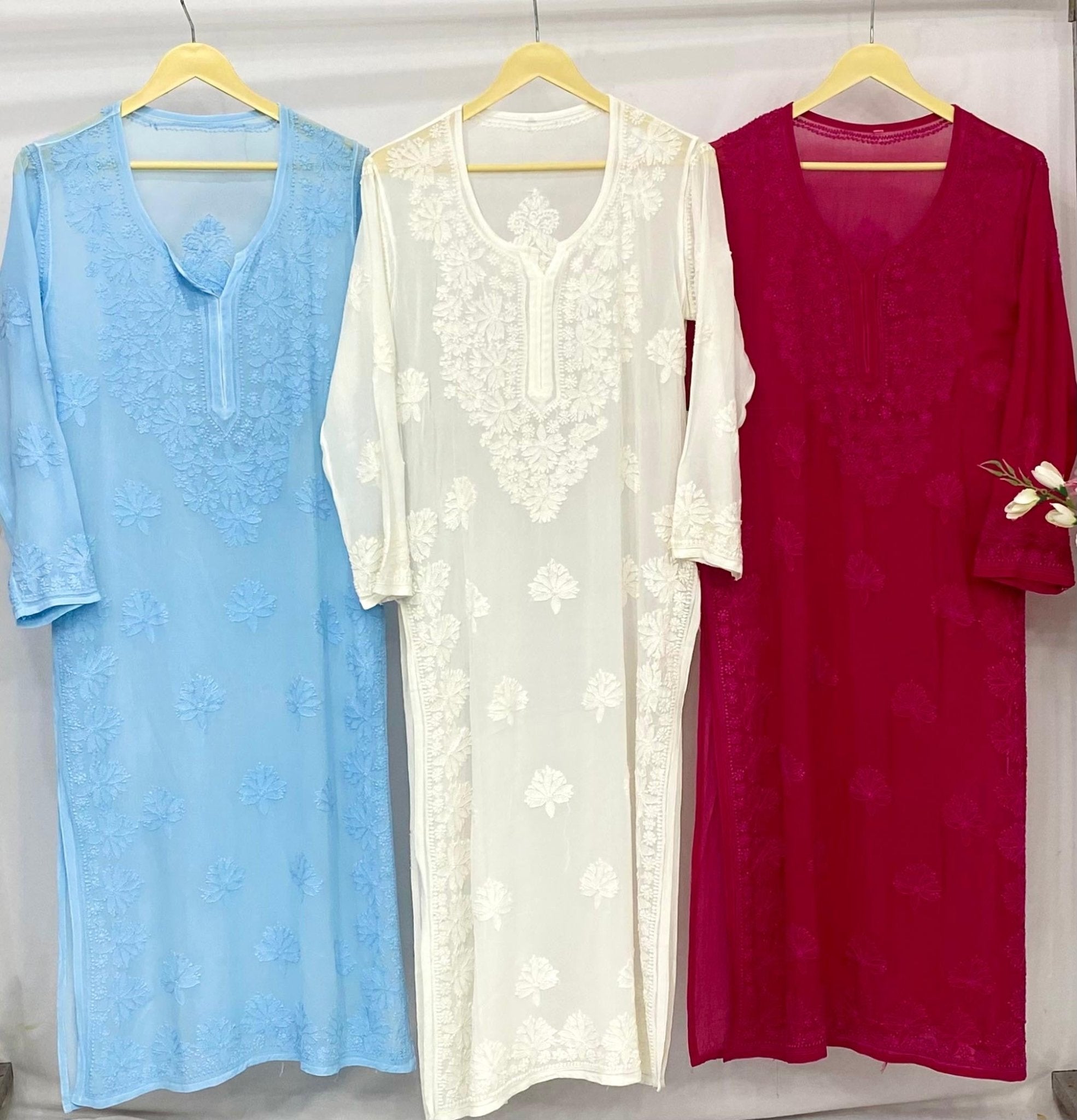 Viscose Handmade Embroidered chikankari - Chikankari official
