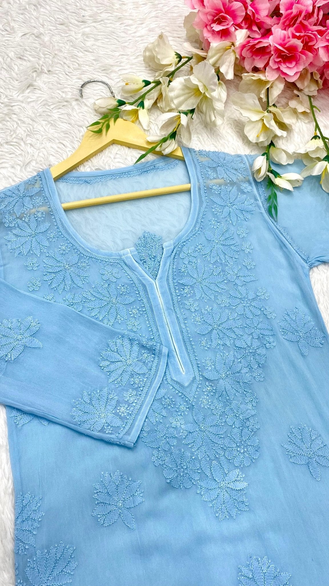 Viscose Handmade Embroidered chikankari - Chikankari official