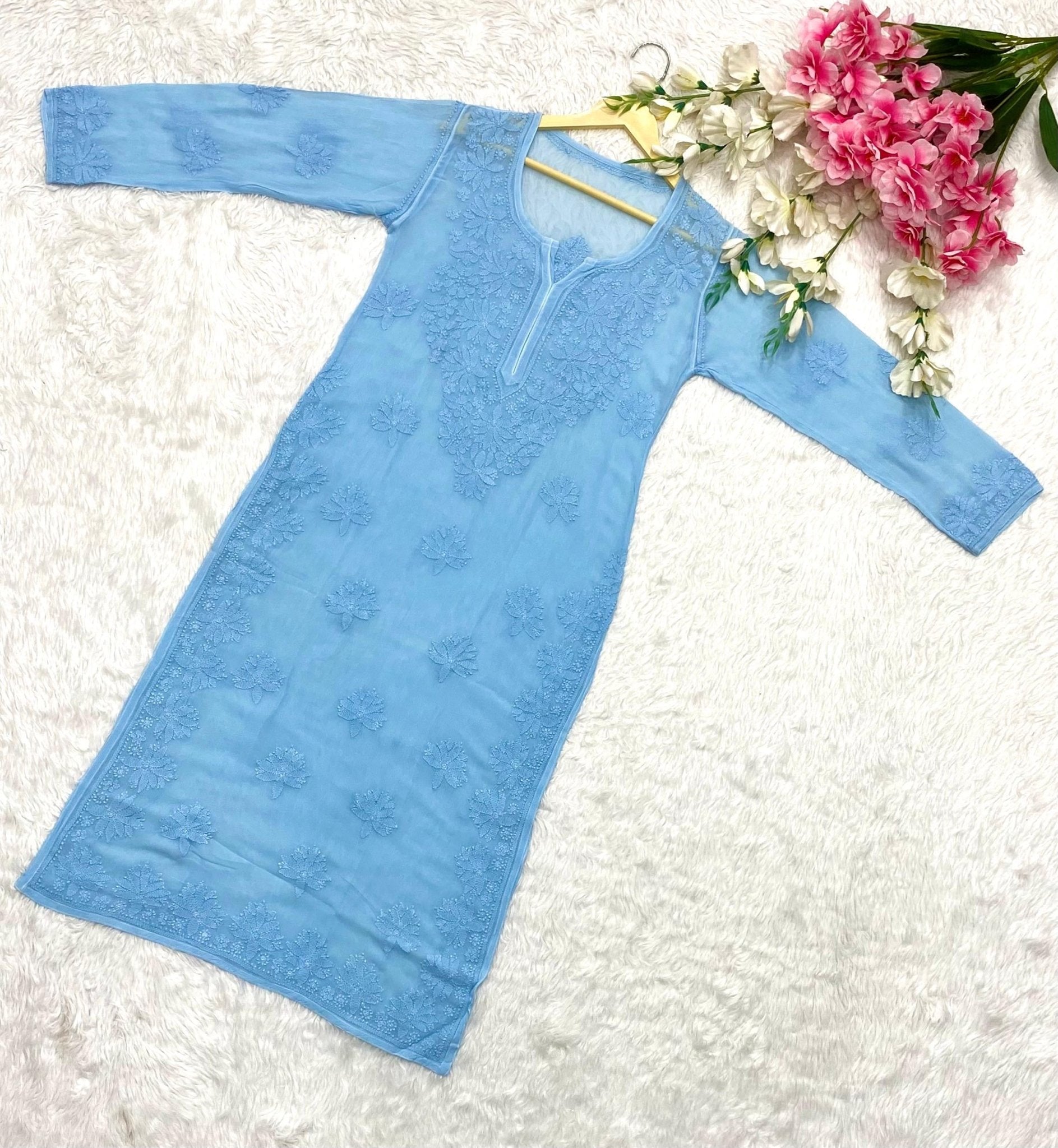 Viscose Handmade Embroidered chikankari - Chikankari official