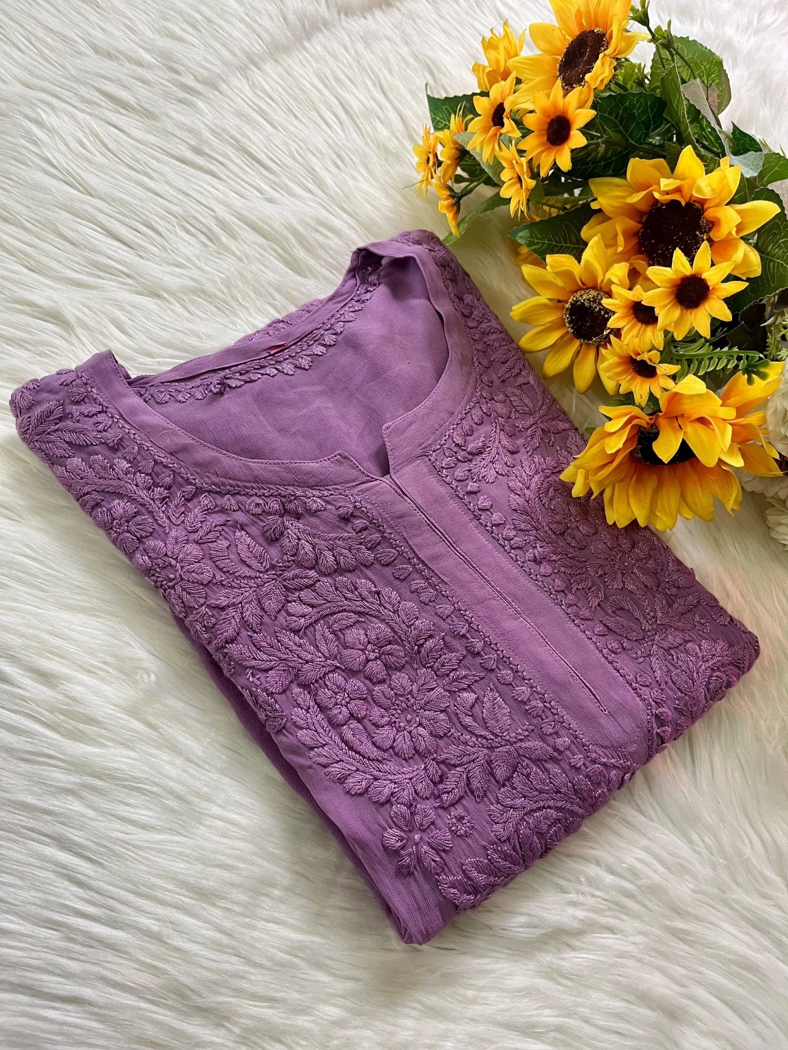 Viscose Handwork comfort Long Kurta - Chikankari official