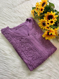 Viscose Handwork comfort Long Kurta - Chikankari official